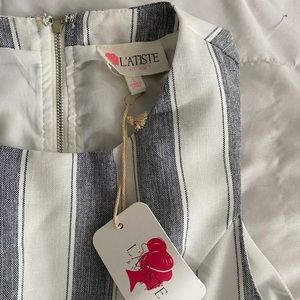 NWT Striped culotte Jumpsuit with cut-outs